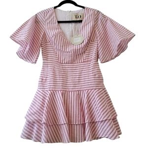 The Jetset Diaries Striped v neck dress